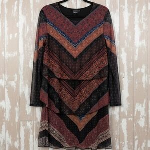 🍂🔸Desigual Moroccan V-Neck Tiered Boho Dress - XL 🔸🍂